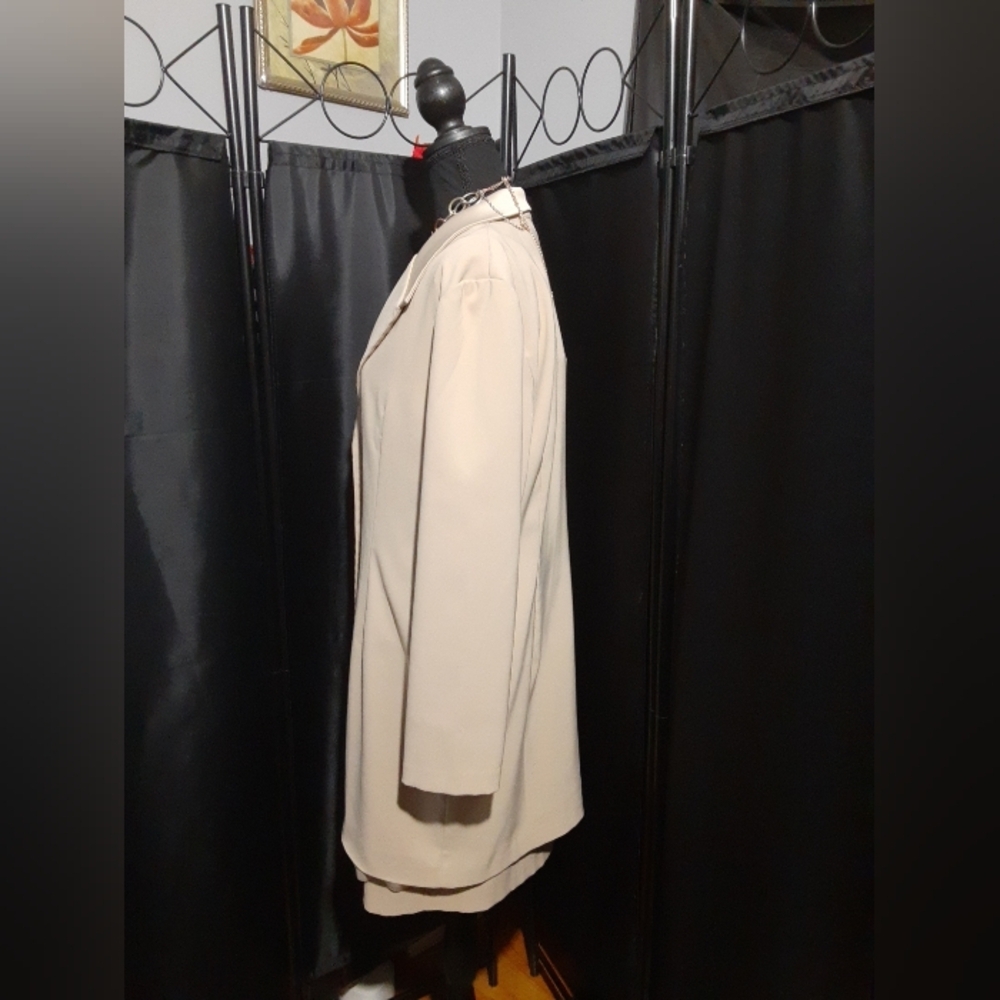 Lisa Joe Dress Jacket 2piece Set  Cream Beige Size 13/14 Evening Dinner - Picture 4 of 9